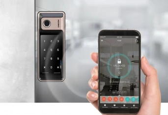 khóa vân tay cửa kính samsung